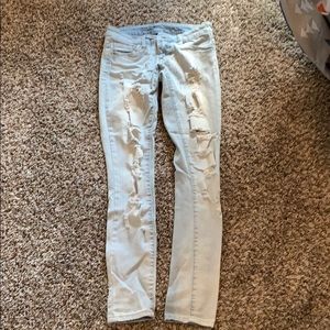 light colored ripped jeans